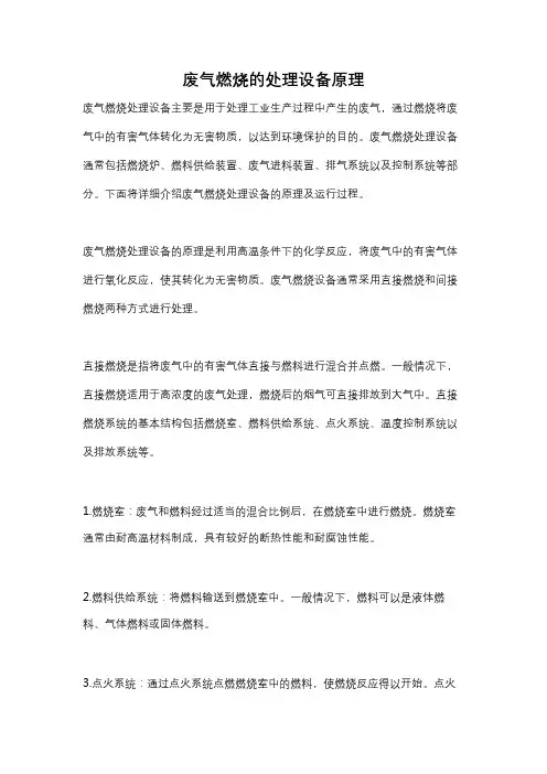 废气燃烧的处理设备原理