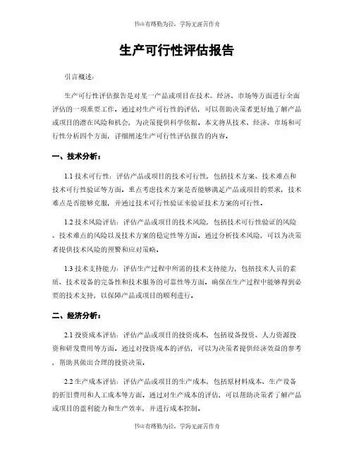 生产可行性评估报告