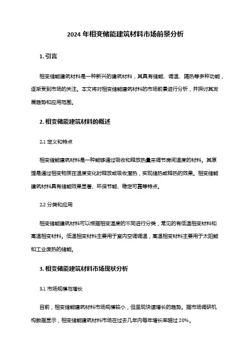 2024年相变储能建筑材料市场前景分析