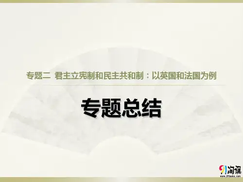 课件1：专题二 君主立宪制和民主共和制：以英国和法国为例