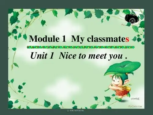 外研版新标准七年级英语上册 Module 1 Unit 1教学课件