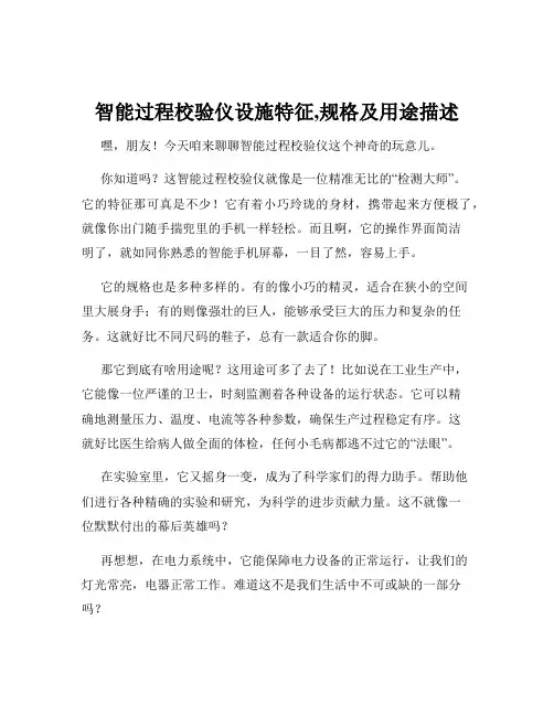 智能过程校验仪设施特征,规格及用途描述