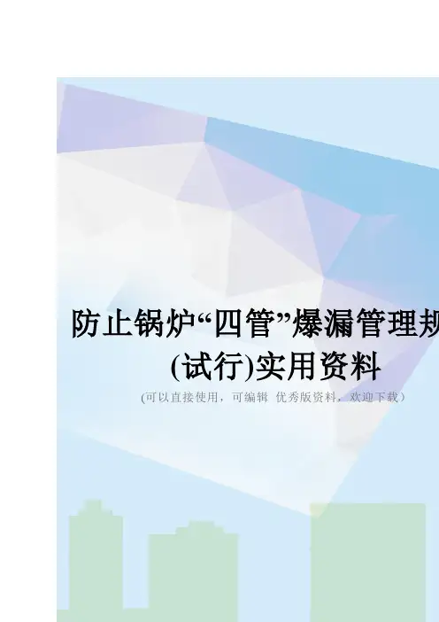 防止锅炉“四管”爆漏管理规定(试行)实用资料