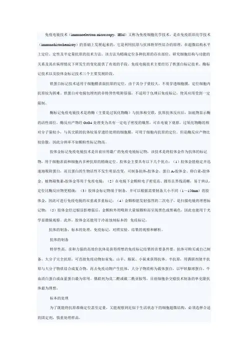 免疫电镜技术(immunoelectron microscopy,IEM)又称为免