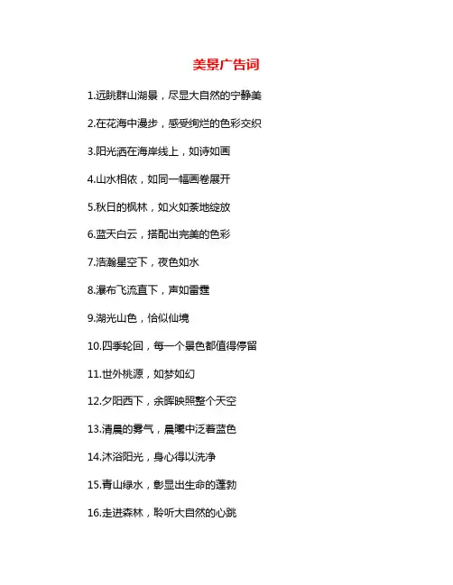 美景广告词