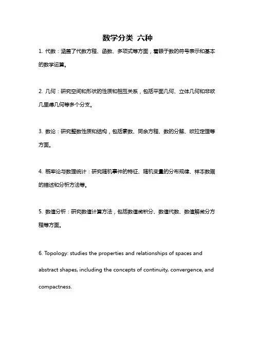 数学分类 六种