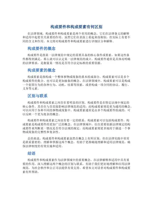 构成要件和构成要素有何区别