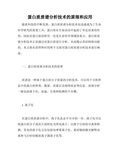 蛋白质质谱分析技术的原理和应用
