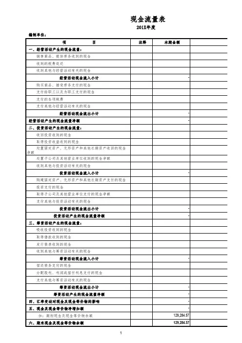 2019年度一般企业财务报表模板(适用于未执行新金融准则、新收入准则和新租赁准则的企业)20190518修订