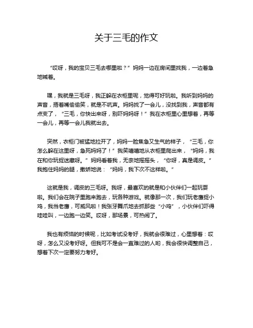 关于三毛的作文