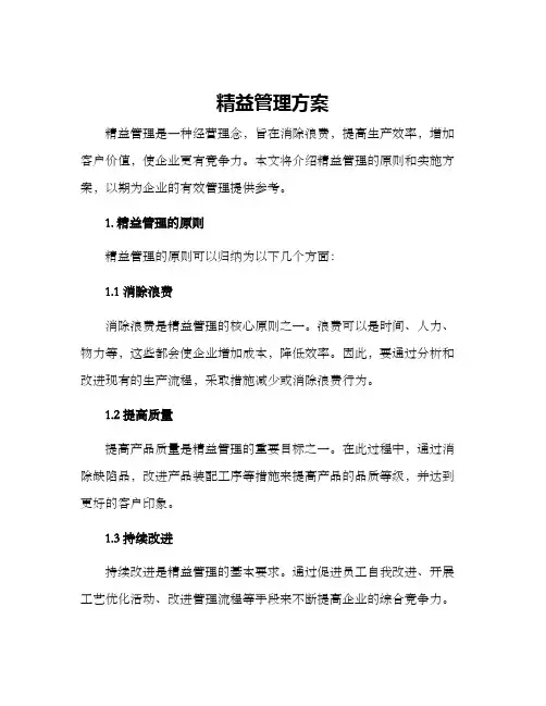 精益管理方案