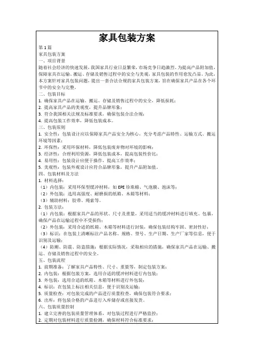 家具包装方案
