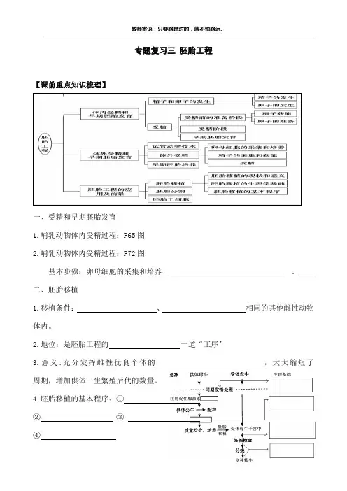 胚胎工程复习