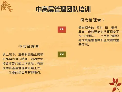 中层管理人员管理技能培训