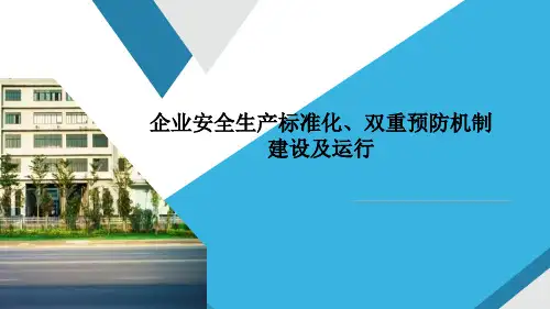 企业安全生产标准化、双重预防机制建设及运行培训