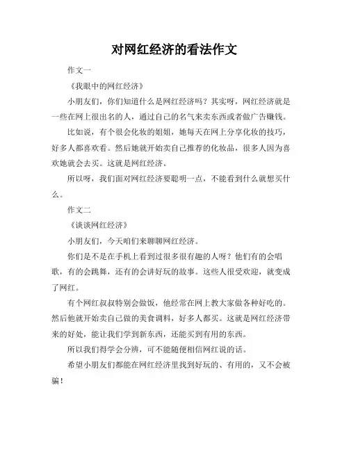 对网红经济的看法作文