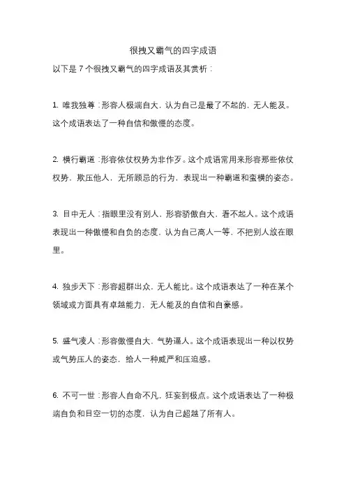 很拽又霸气的四字成语