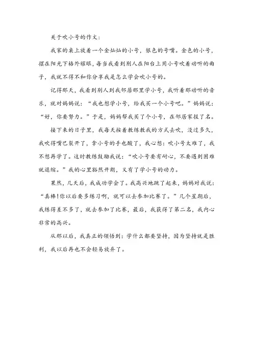 关于吹小号的作文