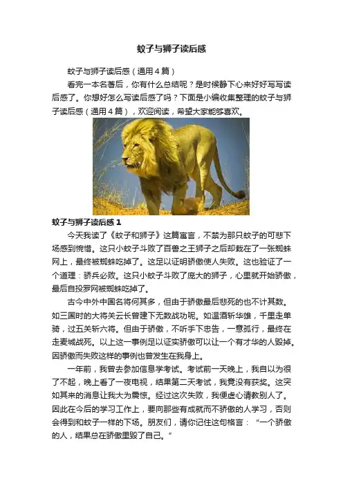 蚊子与狮子读后感