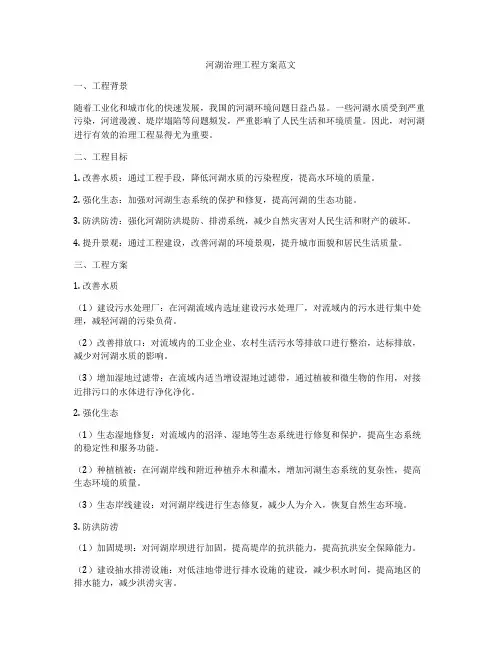 河湖治理工程方案范文