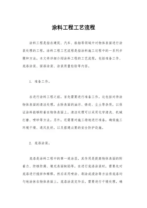 涂料工程工艺流程