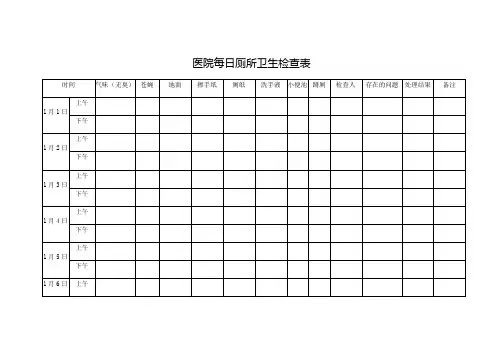 医院每日厕所卫生检查表