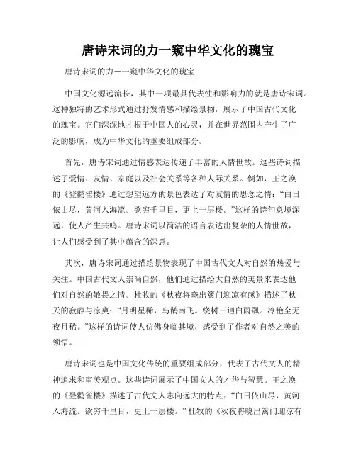 唐诗宋词的力一窥中华文化的瑰宝