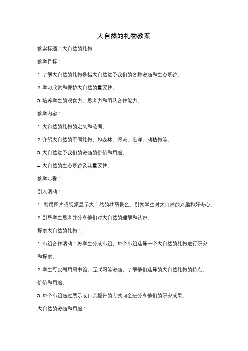 大自然的礼物教案