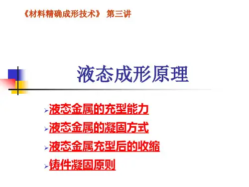精确成型技术 第三讲液态成形原理