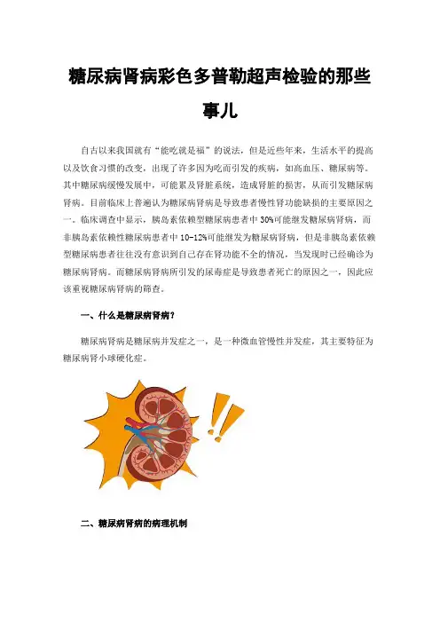 糖尿病肾病彩色多普勒超声检验的那些事儿