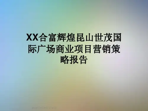 XX合富辉煌昆山世茂国际广场商业项目营销策略报告