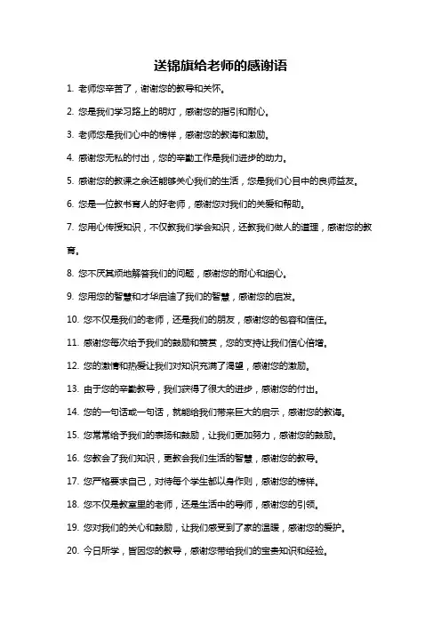 送锦旗给老师的感谢语