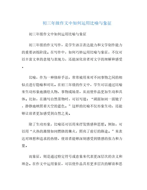 初三年级作文中如何运用比喻与象征