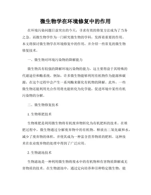 微生物学在环境修复中的作用