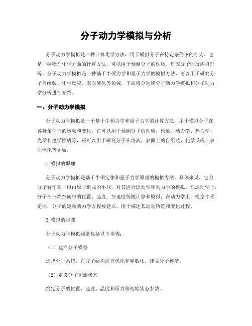 分子动力学模拟与分析
