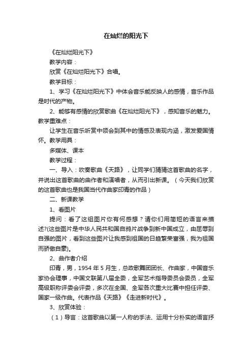 在灿烂的阳光下