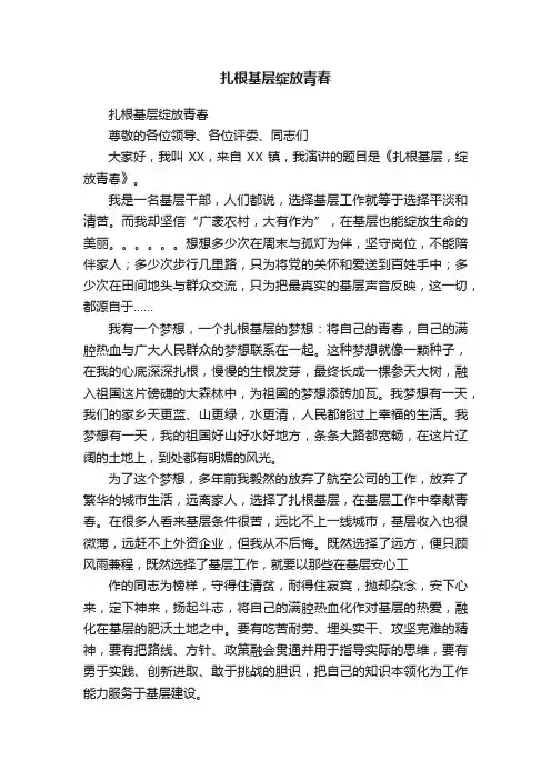 扎根基层绽放青春