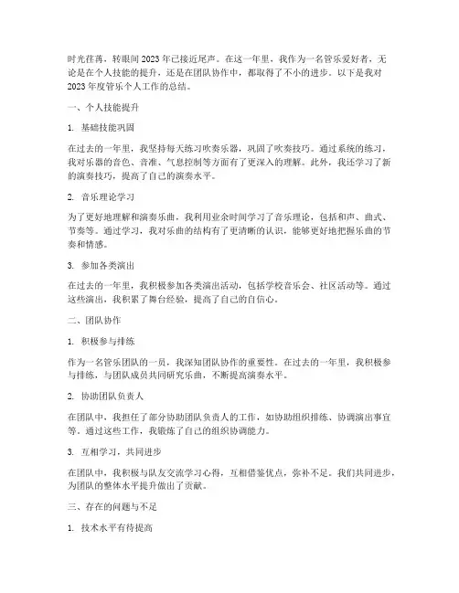 管乐年度个人总结