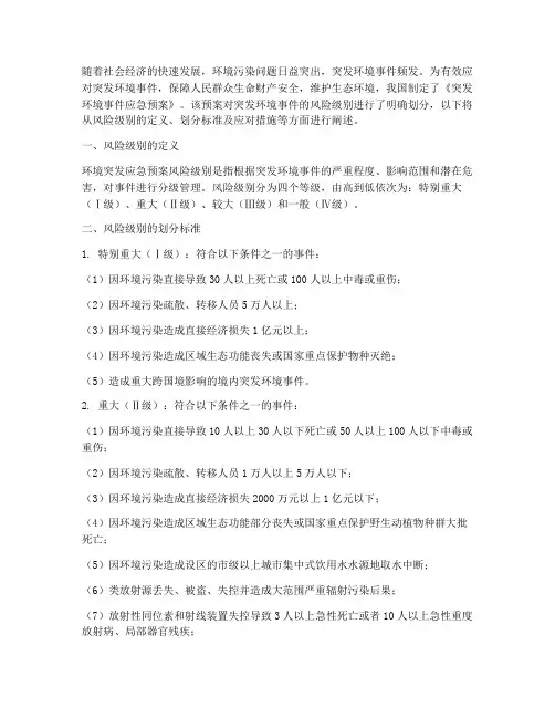 环境突发应急预案风险级别