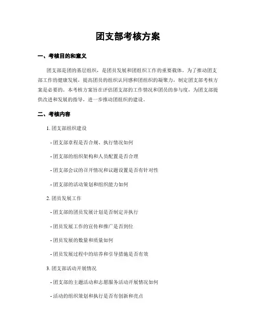 团支部考核方案