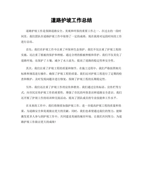 道路护坡工作总结