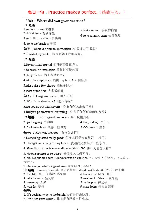 Unit 1 知识点归纳