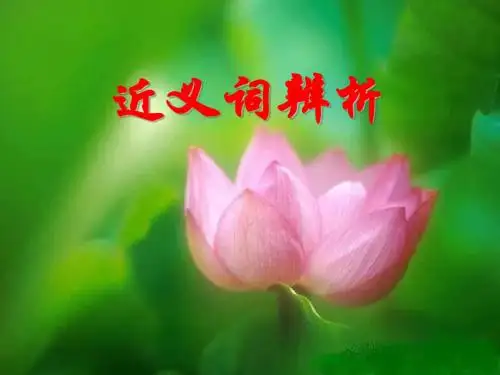 八年级语文近义词辨析