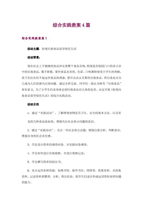 综合实践教案4篇