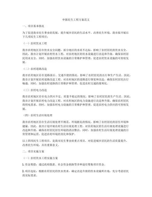 申报民生工程方案范文