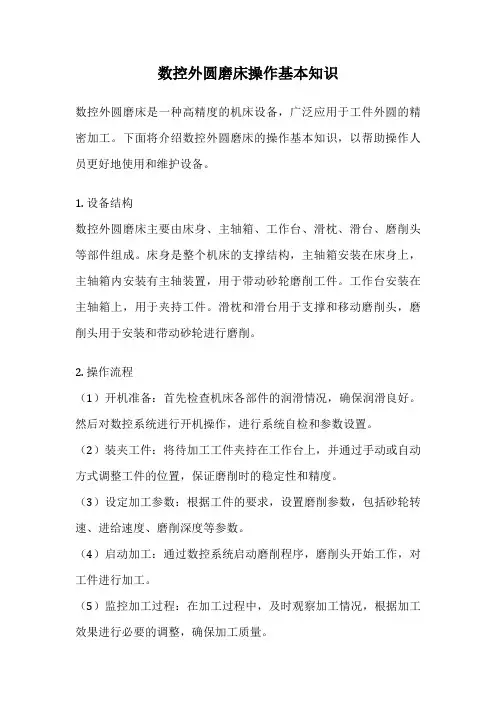 数控外圆磨床操作基本知识
