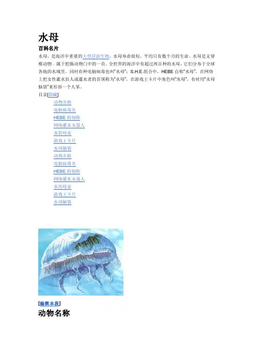 海洋知识-水母介绍