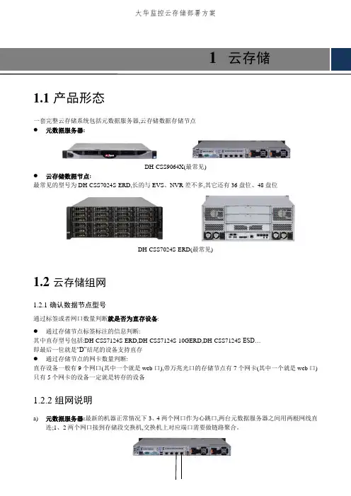 大华监控云存储部署方案