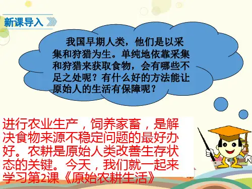 初中历史人教七年级上册第一单元史前时期中国境内早期人类与文明的起源-原始农耕生活  