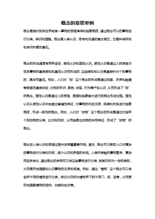 概念的意思举例